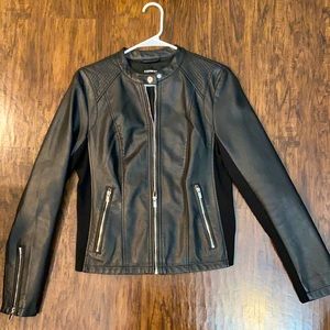 Express black leather jacket
